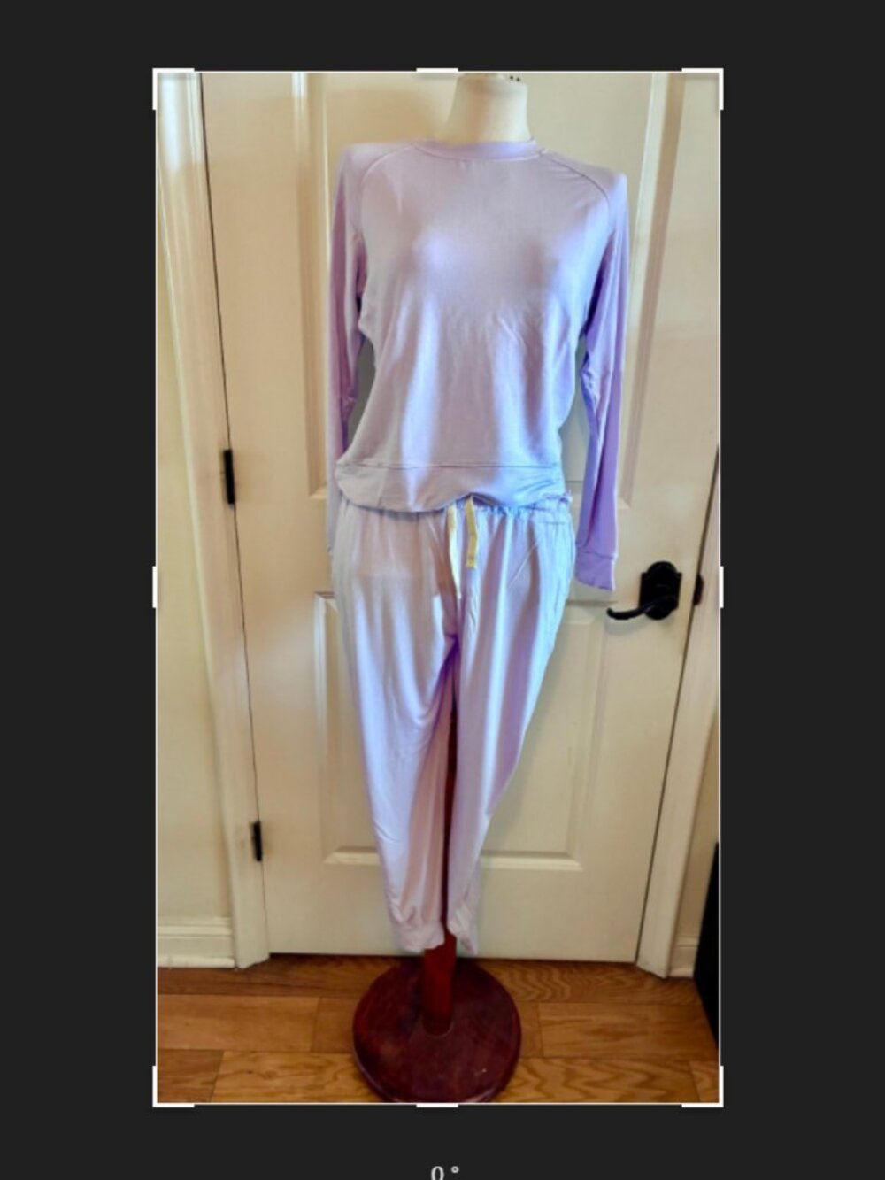 Stripe & Stare Two Piece Lounge Set, Lavender, Medium, Tencel, Good Used Shape